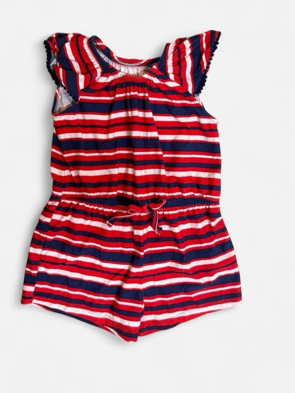 Falls Creek Red, White & Navy Striped Girls Romper